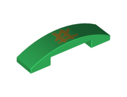 Плочка 1X4 2/3 с извивка, NO. 11: {тъмно зелен}