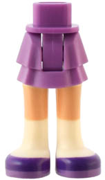 Mini Doll Friends Hips and Layered Skirt, Light Nougat Legs, White Socks and Dark Purple Shoes Pattern: {умерено лавандулов}
