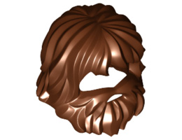 Minifigure, Hair Beard and Mouth Hole: {червеникаво-кафяв}