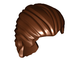 Minifigure, Hair Swept Back with Short Ponytail: {червеникаво-кафяв}