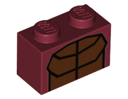 Тухличка 1X2 No.: {нов тъмно червен}