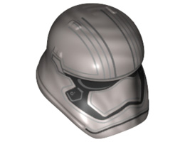 Minifigure, Headgear Helmet SW Stormtrooper Ep. 8 Captain Phasma Pointed Mouth Pattern: {сребърно метален}