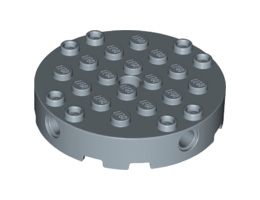 Brick, Round 6 x 6 with 4 Side Pin Holes and Center Hole: {пясъчно син}