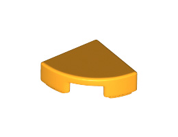 1/4 Кръгла плочка 1X1: {огнено жълто-оранжев}