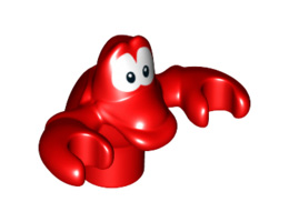Crab, The Little Mermaid with Black and White Eyes Pattern (Sebastian) : {ярко червен}