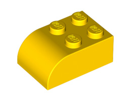 Тухличка 2X3 с дъга: {ярко жълт}