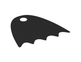 Minifigure, Cape Cloth, Scalloped 5 Points with Single Top Hole (Juniors Batman) - Spongy Stretchable Fabric: {черен}