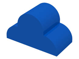 Slope, Curved 4 x 2 x 2 Triple: {ярко син}