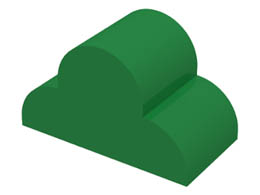 Slope, Curved 4 x 2 x 2 Triple: {тъмно зелен}