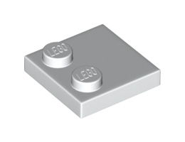 Плочка 2X2 с 2 пъпки в края: {бял}