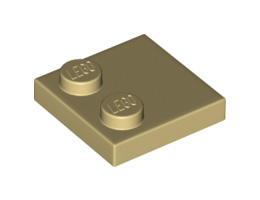Плочка 2X2 с 2 пъпки в края: {тухлено жълт}