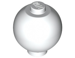 Brick, Round 2 x 2 Sphere with Stud / Robot Body: {бял}