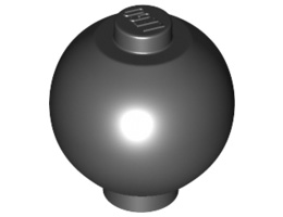Brick, Round 2 x 2 Sphere with Stud / Robot Body: {черен}