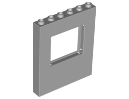 Стенене елемент 1X6X6 с прозорец: {умерено каменно сив}