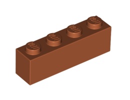 Тухличка 1X4 : {тъмно оранжев}