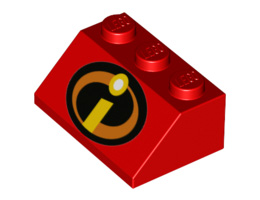 Slope 45 2 x 3 with Incredibles Symbol Pattern: {ярко червен}