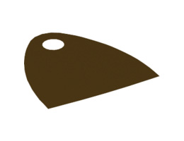 Minifigure, Cape Cloth, Short 30mm with Straight Bottom and Single Top Hole, (Juniors) - Spongy Stretchable Fabric: {тъмно кафяв}