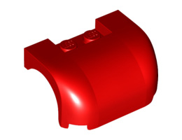 Vehicle, Mudguard 3 x 4 x 1 2/3 Curved Fenders: {ярко червен}