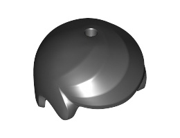 Minifigure, Hair Male Smooth and Parted, Hole for Pin on Top: {черен}