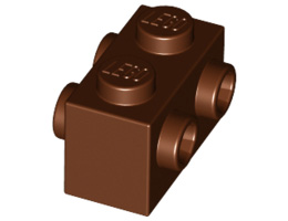 Тухличка 1X2 с 4 пъпки: {червеникаво-кафяв}