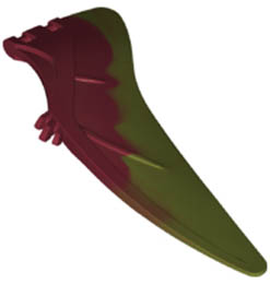 Dinosaur Wing Pteranodon - Left with Marbled Dark Olive Green Pattern: {нов тъмно червен}