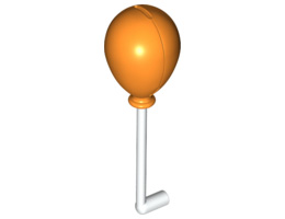 Minifigure, Utensil Thin Bar with Handle with Orange Balloon: {бял}
