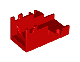 Projectile Launcher Part, Cannon Base 2 x 4 : {ярко червен}