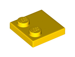 Плочка 2X2 с 2 пъпки в края: {ярко жълт}