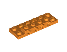 Плочка 2X6X2/3 с 4 хоризонтални пъпки : {ярко оранжев}