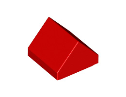 Покривна плочка 1X1, 45 градуса, гладка: {ярко червен}