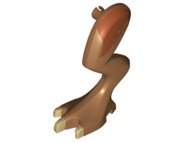 Dinosaur Leg Large (Rear) Stygimoloch Left with Pin, Tan Claws and Dark Orange Blotch Pattern: {умерен нуга}