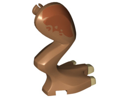Dinosaur Leg Large (Rear) Stygimoloch Right with Pin, Tan Claws and Dark Orange Blotch Pattern: {умерен нуга}