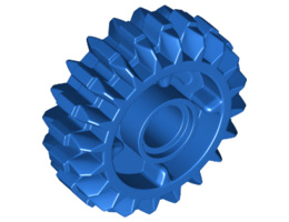 Technic, Gear 20 Tooth Double Bevel with Clutch on Both Sides: {ярко син}