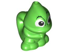 Chameleon, Upright with Hole on Top and Hole on Tail with Black Eyes Pattern (Pascal): {ярко зелен}