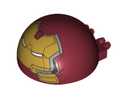 Windscreen 6 x 6 x 3 Canopy Half Sphere with Dual 2 Fingers and Hulk Buster Face Pattern: {нов тъмно червен}