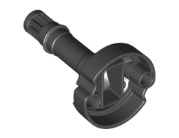 Technic, Gear 8 Tooth with Pin Holes and Ninjago Flywheel Socket - Long Shaft: {черен}