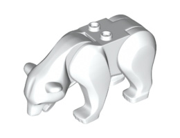 Polar Bear with 2 Studs on Back and Black Eyes and Nose Pattern : {бял}