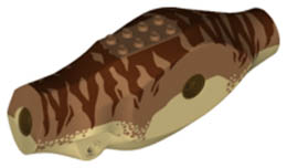 Dinosaur Body Tyrannosaurus rex with Medium Nougat Top with Dark Brown Stripes Pattern: {тухлено жълт}
