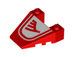 Wedge 4 x 4 Taper with Stud Notches with Airline Bird Pattern: {ярко червен}