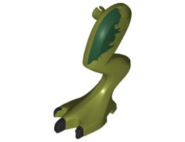 Dinosaur Leg Large (Rear) Dilophosaurus Left with Pin, Black Claws and Dark Green Blotch Pattern: {маслинено зелен}