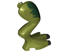 Dinosaur Leg Large (Rear) Dilophosaurus Right with Pin, Black Claws and Dark Green Blotch Pattern: {маслинено зелен}