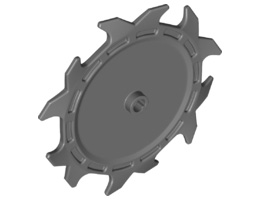 Technic, Circular Saw Blade 9 x 9 with Frictionless Axle Hole and Teeth in Alternating Directions: {тъмно каменно сив}