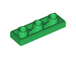 Плоска плочка 1X3 инверсна с отвор 3.2: {тъмно зелен}