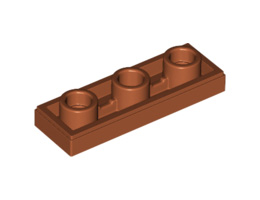 Плоска плочка 1X3 инверсна с отвор 3.2: {тъмно оранжев}