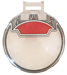 Dish 6 x 6 Inverted - No Studs with Handle with Wires and Red Panel Pattern: {прозрачен}