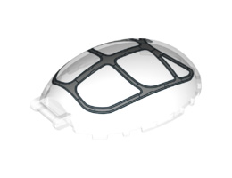Windscreen 8 x 6 x 2 1/3 Bubble Canopy with Bar Handle with Silver Frame Pattern (76081) : {прозрачен}