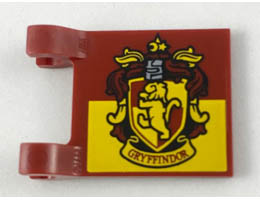 Flag 2 x 2 Square with Gryffindor House Crest Pattern: {нов тъмно червен}