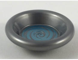 Minifigure, Utensil Dish 3 x 3 with Metallic Light Blue Swirl Pattern (HP Pensieve): {сребърно метален}