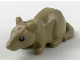 Rat / Mouse with Black Eyes and Light Nougat Blaze Pattern (HP Scabbers): {пясъчно жълт}