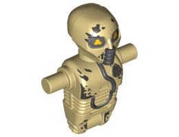 Torso/Head Mechanical, 2-1B Medical Droid, Dotted Badge and Peeling Paint Pattern: {тухлено жълт}